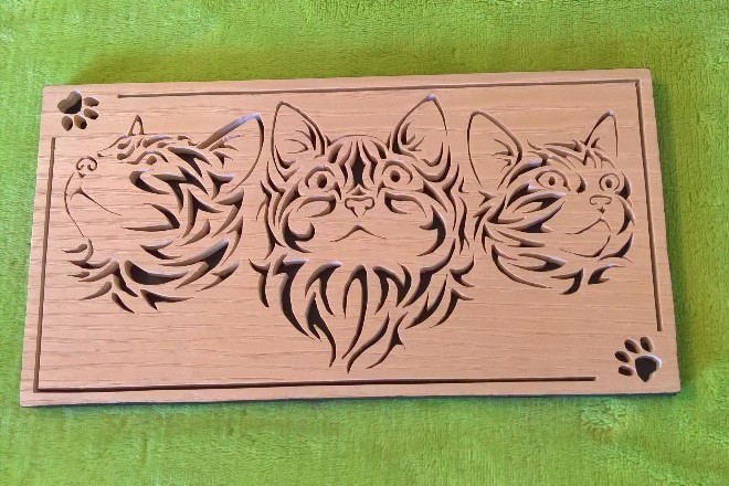 Tableau Aux Trois Chats Chantournage Dentelle Creachic Tableau Aux Trois Chats Chantournage Dentelle Creachic