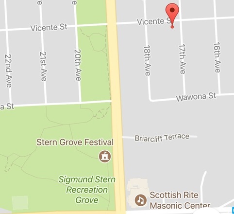 San Francisco CA, Park and walk to Stern Grove Festival  