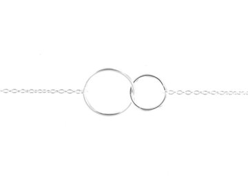 Vente au détail: Bracelet 2 anneaux en argent véritable