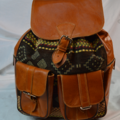 Vente au détail: sac a dos /cartable en cuir avec tissu 