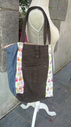 Sac cabas à poches pantalon chouette