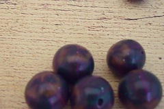 Vente au détail: Perles maison en pâte polymère "Cuivre violet "