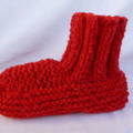 Vente au détail: chausson montant ou pantoufle rouge en laine 