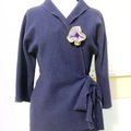 Vente au détail: Veste femme en  laine bouillie col châle couleur violet 