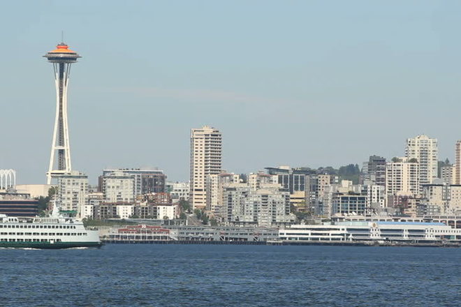 Bainbridge Island WA, Park One Block from Ferry to Seattle.