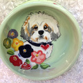 Selling: Hand Painted Ceramic Dog Bowl SHIH TZU for Food or Water