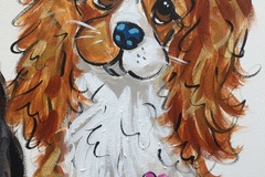 Selling: Canvas painting of a King Charles Cavalier