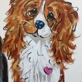 Selling: Canvas painting of a King Charles Cavalier