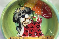Selling: Hand Painted Ceramic  Dog Bowl for Food or Water