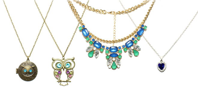 (192) Women's Assorted Rhinestone Glass Metal Necklaces