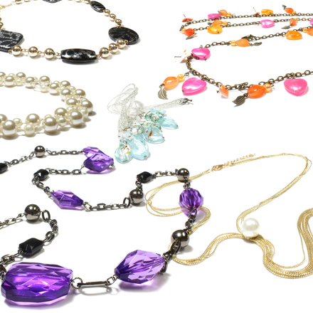 (192) Women's Assorted Rhinestone Glass Metal Necklaces