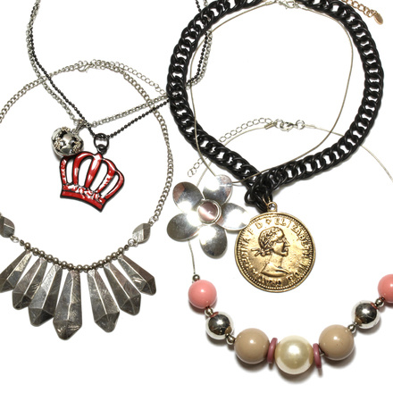 (192) Women's Assorted Rhinestone Glass Metal Necklaces