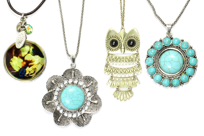 (192) Women's Assorted Rhinestone Glass Metal Necklaces