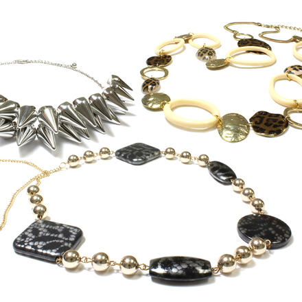 (192) Women's Assorted Rhinestone Glass Metal Necklaces