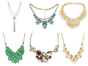 Bulk Lot: (192) Women's Assorted Rhinestone Glass Metal Necklaces