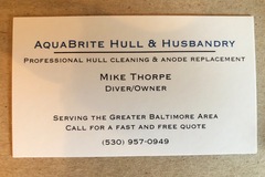 Offering: Professional Hull Cleaning/Zincs/Prop Pulling 
