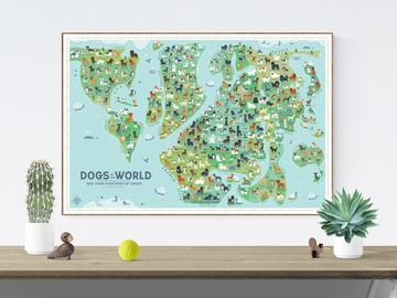 Selling: Dogs of the World Map Print