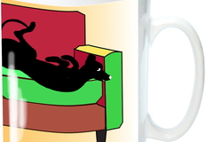 Selling: Greyhound Whippet Lurchers on Sofa Mug, Multi Magenta color