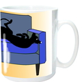 Selling: Mug with Greyhounds Whippets Lurchers on a Sofa Blue Colors