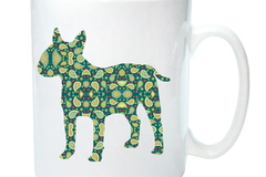 Selling: English Bull Terrier Mug with Paisley Bullie Silhouettes