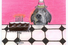Selling: Funny Labrador Art Greeting Card