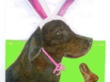 Selling: Easter Bunny Imposter Labrador Greeting Easter Card