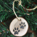 Selling: Paw Print Small Cherry Wood Ornament