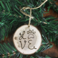 Selling: Love Paw Small Cherry Wood Christmas Ornament