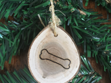 Selling: Bone Small Wood Christmas Ornament