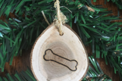 Selling: Bone Small Wood Christmas Ornament