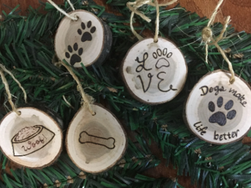 Selling: Set of 5 Dog themed Christmas Ornaments