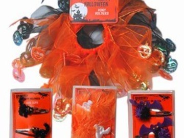 Comprar ahora: 144--Halloween hair Clips,Ponytail holders& scrunchies $ .39 pcs