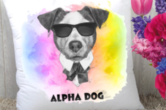 Selling: Alpha Dog" Art Pillow