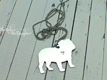 Selling: English Bulldog Love Hand Stamped Necklace