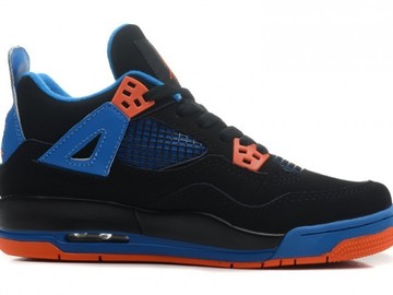 Vente avec paiement en ligne: Femme/Homme Nike Air Jordan 4 Retro Noir/Bleu