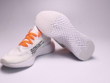 Vente avec paiement en ligne: Femme/Homme OFF-WHITE x Nike Epic React Flyknit Blanc/Orange
