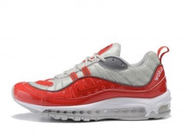 Vente avec paiement en ligne: Homme Nike Air Max 98 Vrgent/Rouge/Blanc