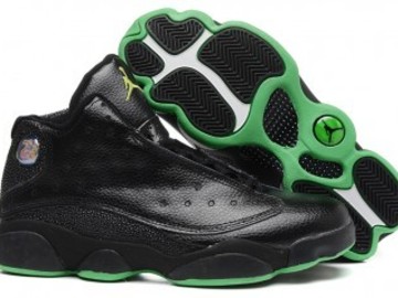 Vente avec paiement en ligne: Homme Nike Air Jordan 13 Noir/Vert