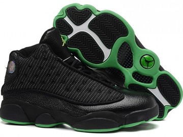Vente avec paiement en ligne: Homme Nike Air Jordan 13 Noir/Vert