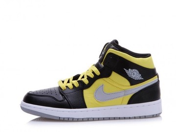 Vente avec paiement en ligne: Homme Nike Air Jordan 1 Jaune/ Noir/ Gris