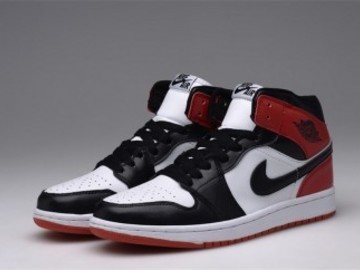 Vente avec paiement en ligne: Homme Nike Air Jordan 1 Noir/Blanc/Rouge