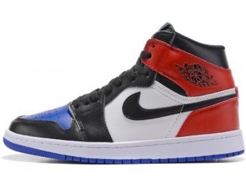 Vente avec paiement en ligne: Femme/Homme Nike Air Jordan 1 Noir/Blanc/Rouge/Bleu