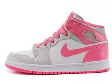 Vente avec paiement en ligne: Femme Nike Air Jordan 1 Blanc/Rose