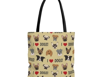Selling: Free Shipping - I Love Dogs Tote Bag Large