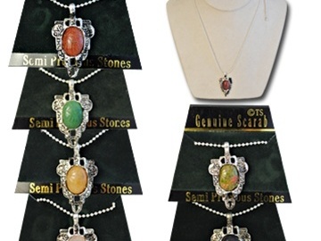 Buy Now: 40- Genuine Stone Scarab Necklaces-- $2.50 pcs!