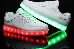 Liquidation/Wholesale Lot: Lot of 12 LED Light up shoes . Great seller for Christmas 