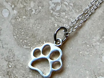 Selling: Sterling Silver Openwork PAW Necklace
