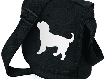 Selling: Cockapoo Bag Silver Dog on Black Shoulder Bag Cockerpoo Gift