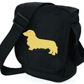 Selling: Long Haired Dachshund Bag Gold Colored Dog on Shoulder Bag