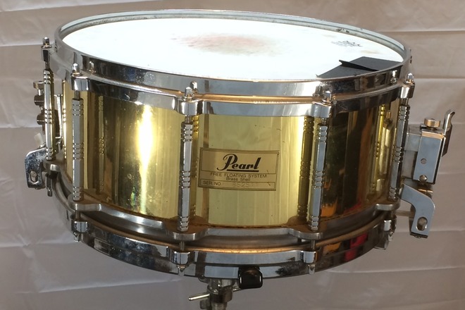 Sold Pearl Free Floating Snare Drum 5x14 Brass Shell Vg 350 Obo Drumsellers Com